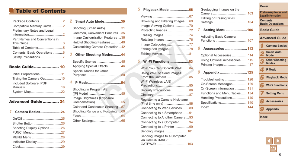 Canon PowerShot ELPH 130 IS User Manual | Page 5 / 147