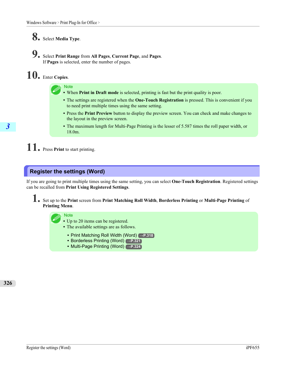 Register the settings (word) | Canon imagePROGRAF iPF655 User Manual | Page 342 / 948