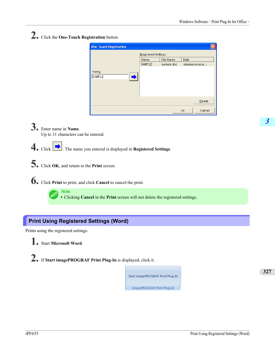 Print using registered settings (word) | Canon imagePROGRAF iPF655 User Manual | Page 343 / 948