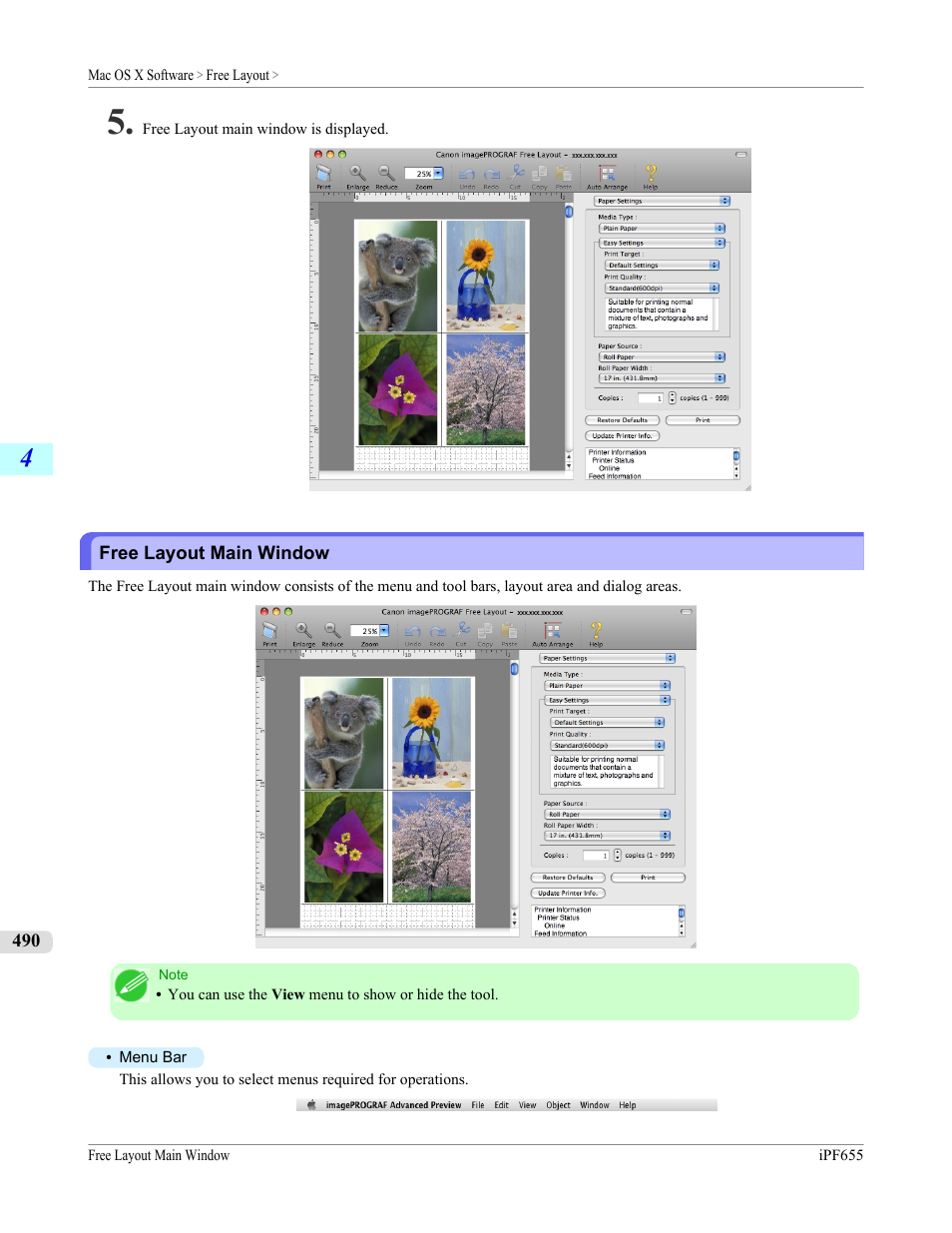 Free layout main window | Canon imagePROGRAF iPF655 User Manual | Page 506 / 948