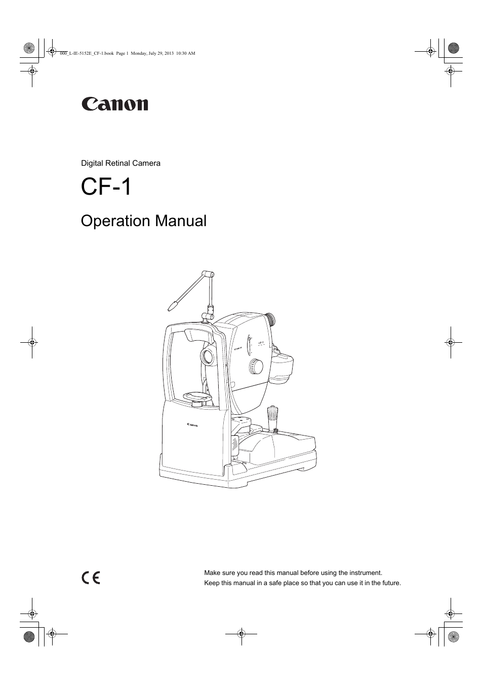 Canon CF-1 User Manual | 64 pages