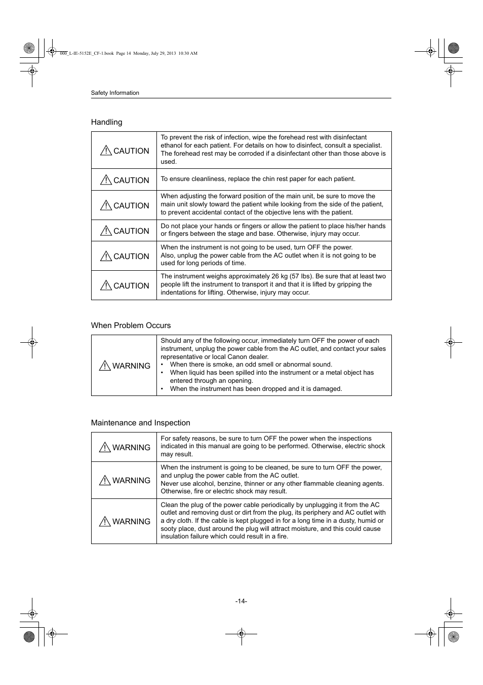 Canon CF-1 User Manual | Page 14 / 64