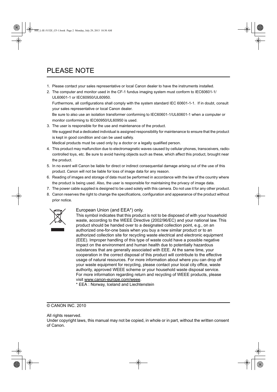 Canon CF-1 User Manual | Page 2 / 64