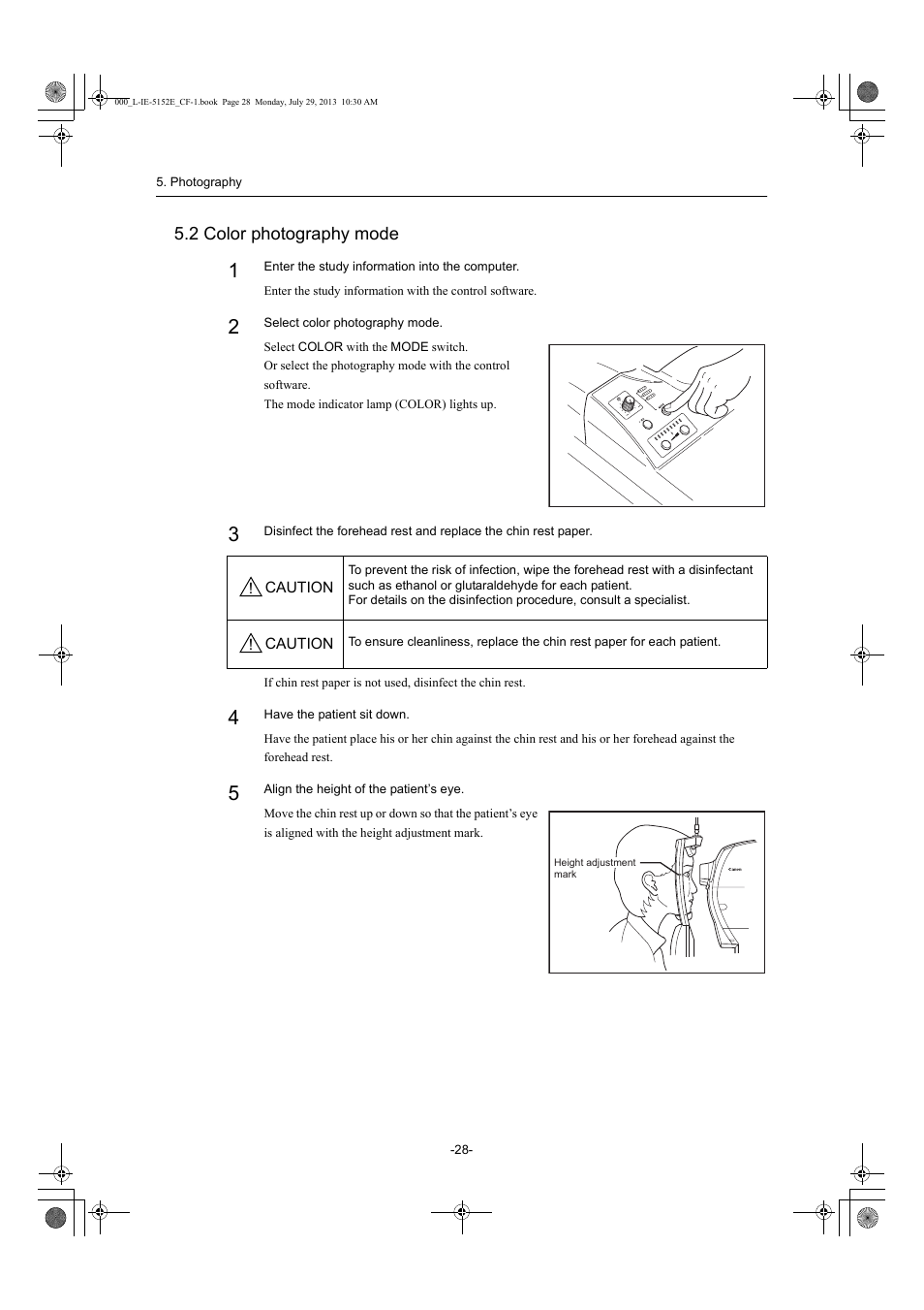 2 color photography mode | Canon CF-1 User Manual | Page 28 / 64
