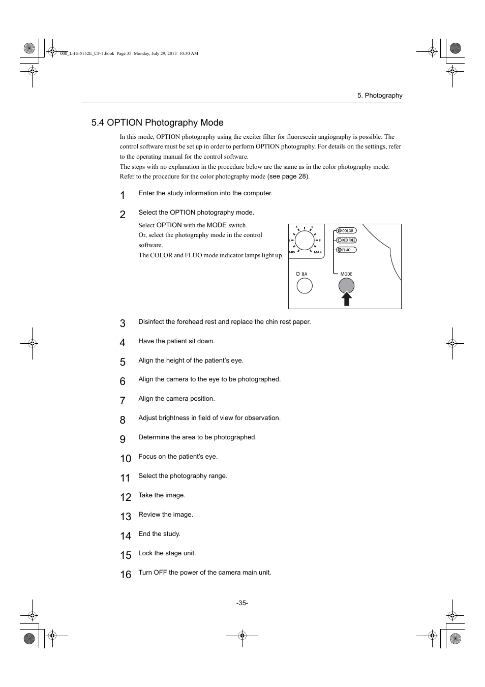4 option photography mode | Canon CF-1 User Manual | Page 35 / 64