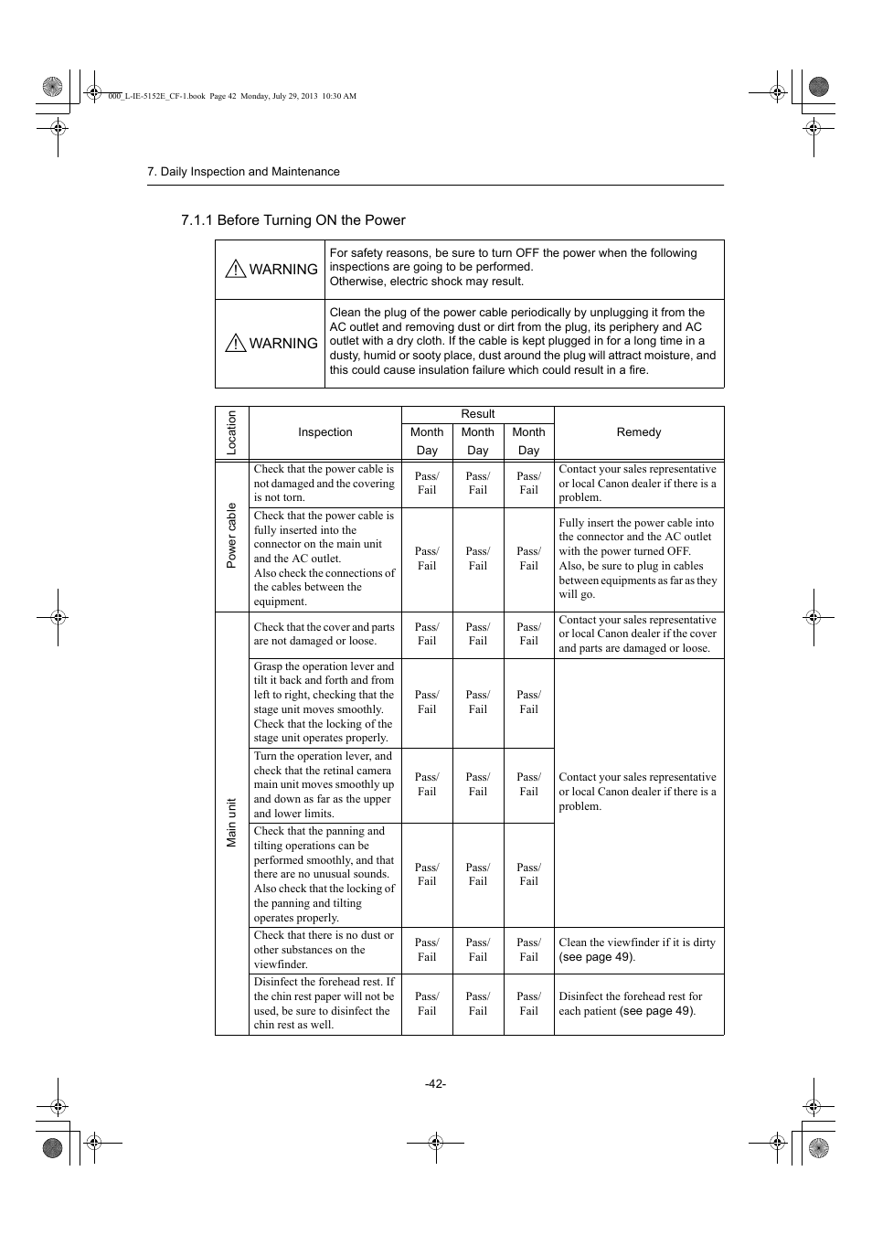 1 before turning on the power | Canon CF-1 User Manual | Page 42 / 64