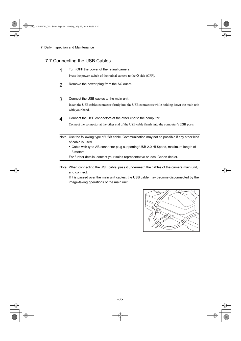 7 connecting the usb cables | Canon CF-1 User Manual | Page 56 / 64