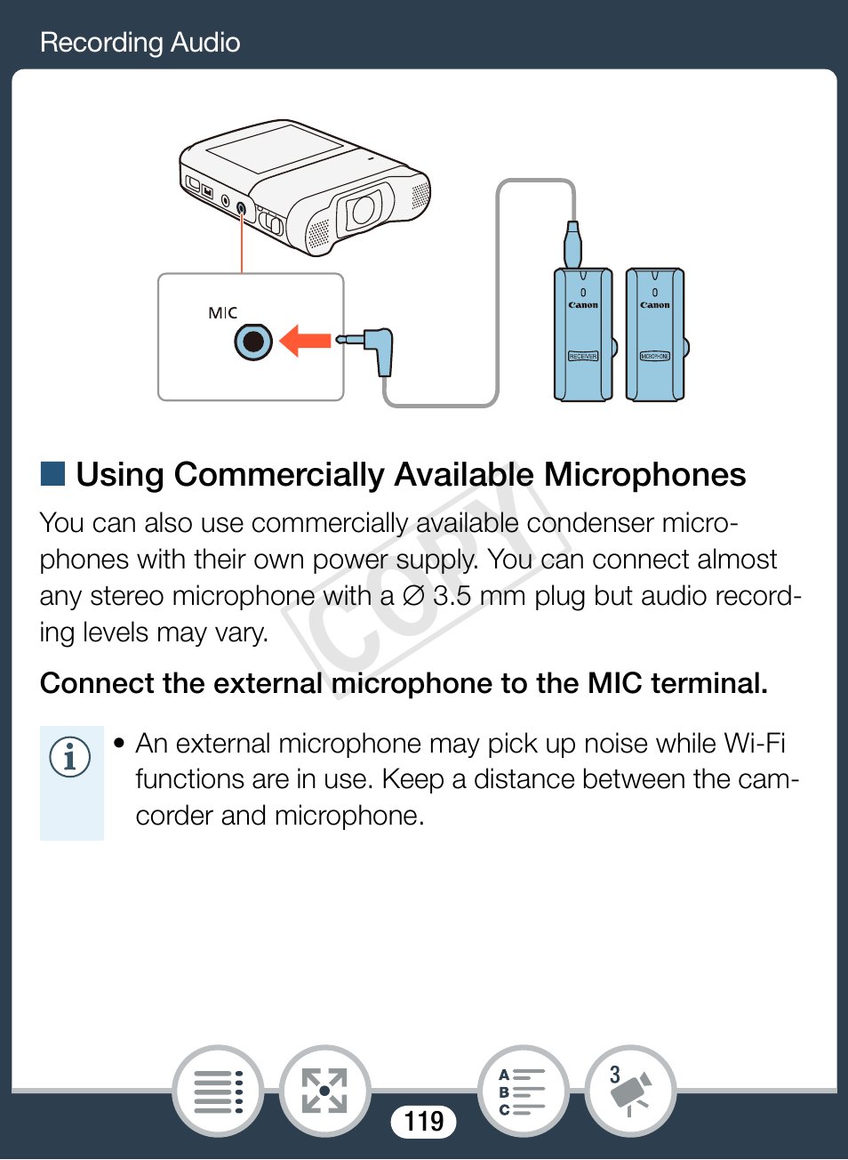 Cop y | Canon VIXIA mini X User Manual | Page 119 / 310