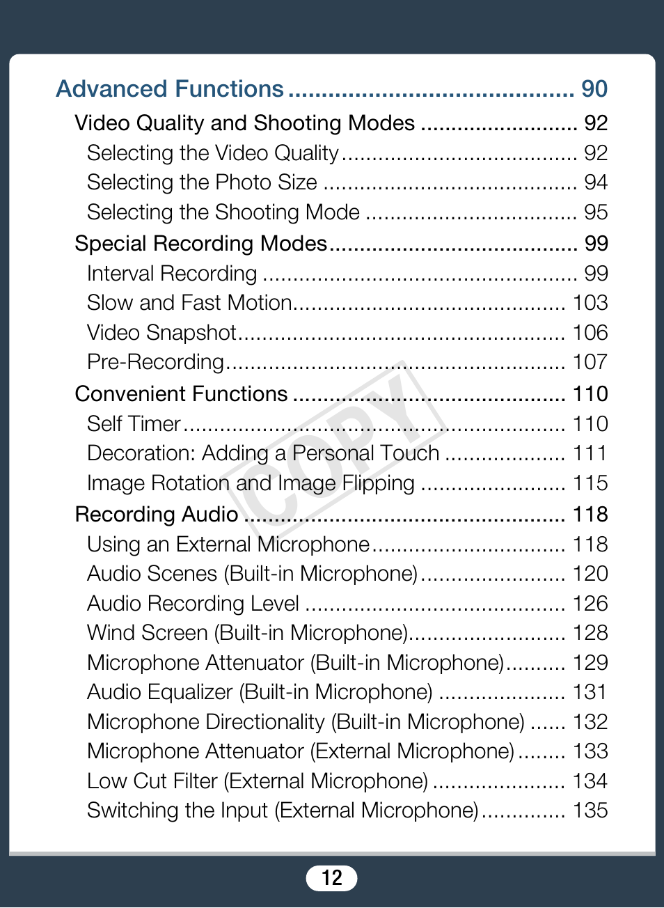 C op y | Canon VIXIA mini X User Manual | Page 12 / 310