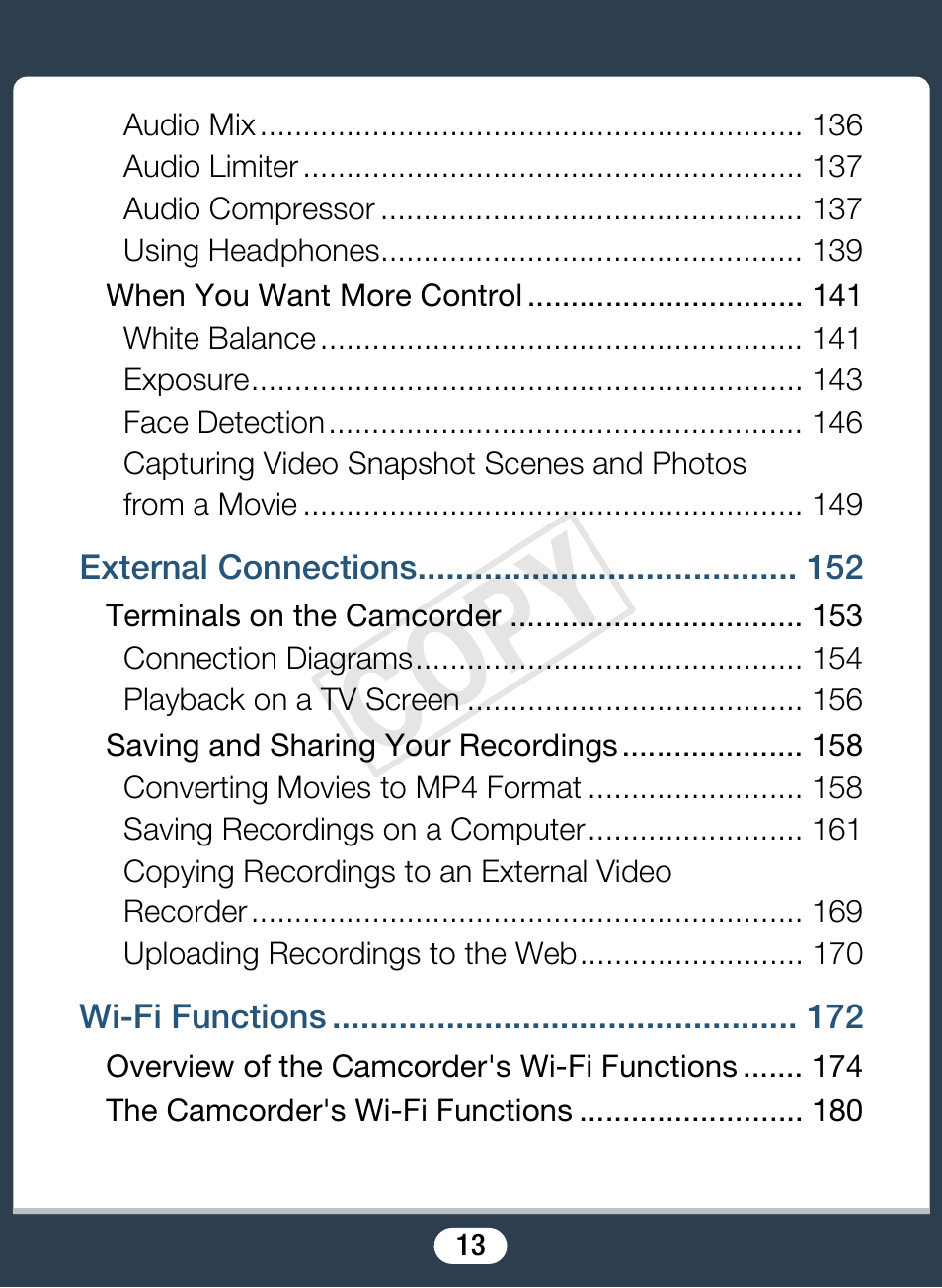 C op y | Canon VIXIA mini X User Manual | Page 13 / 310