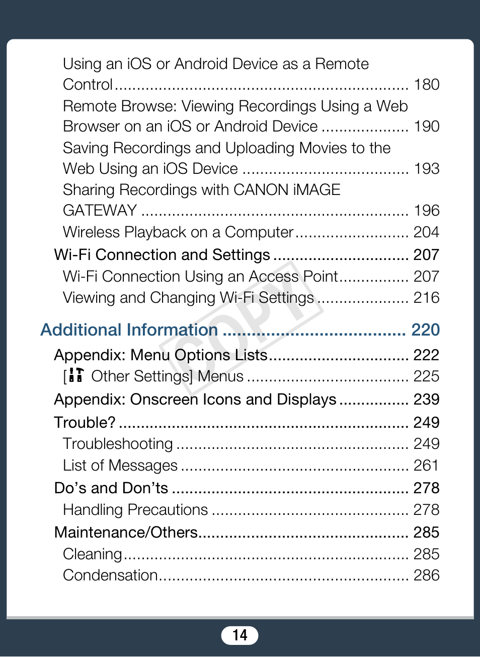 C op y | Canon VIXIA mini X User Manual | Page 14 / 310