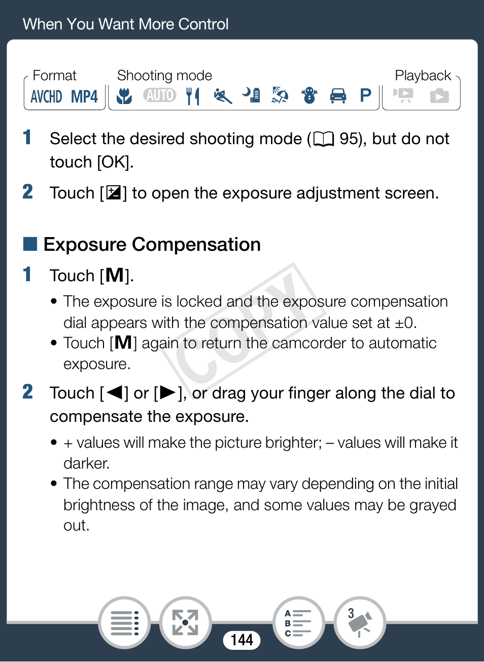 Cop y | Canon VIXIA mini X User Manual | Page 144 / 310