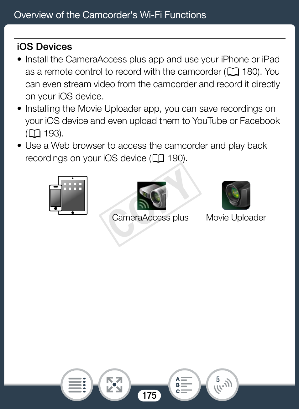Cop y | Canon VIXIA mini X User Manual | Page 175 / 310