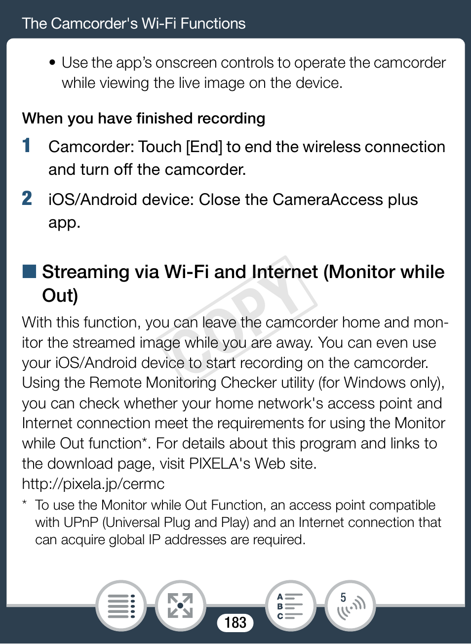 Cop y | Canon VIXIA mini X User Manual | Page 183 / 310