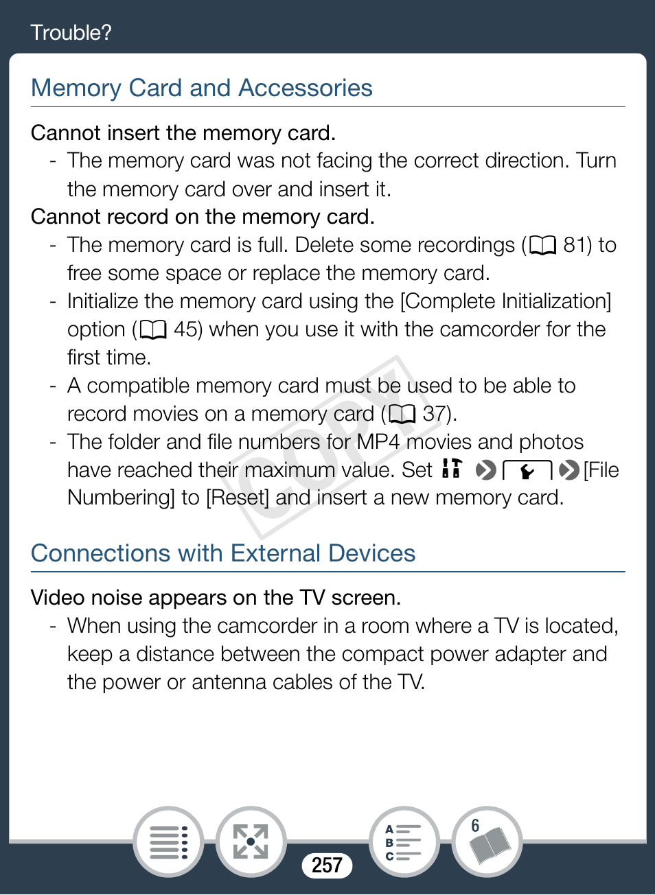 Cop y | Canon VIXIA mini X User Manual | Page 257 / 310