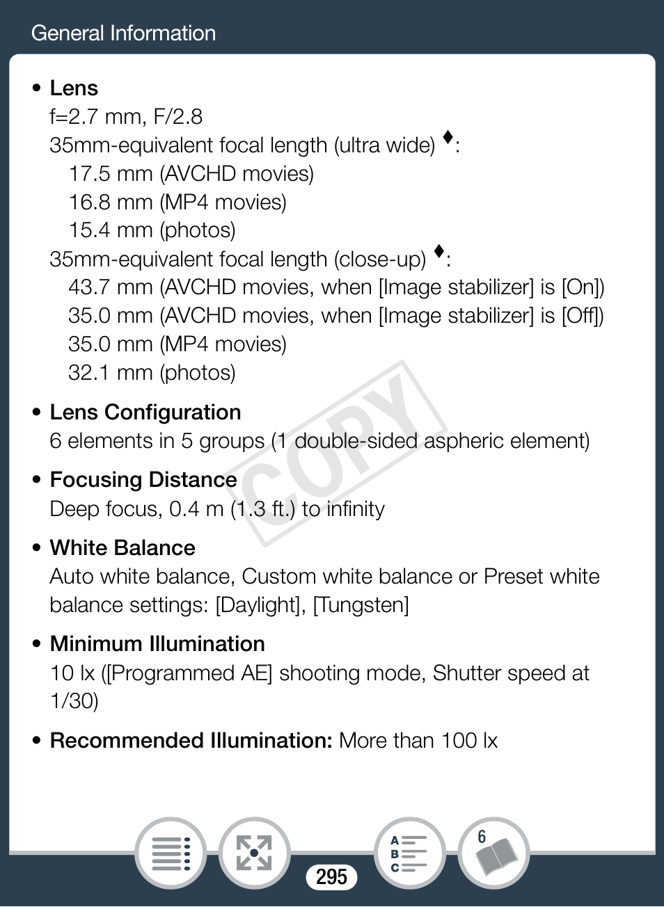 Cop y | Canon VIXIA mini X User Manual | Page 295 / 310