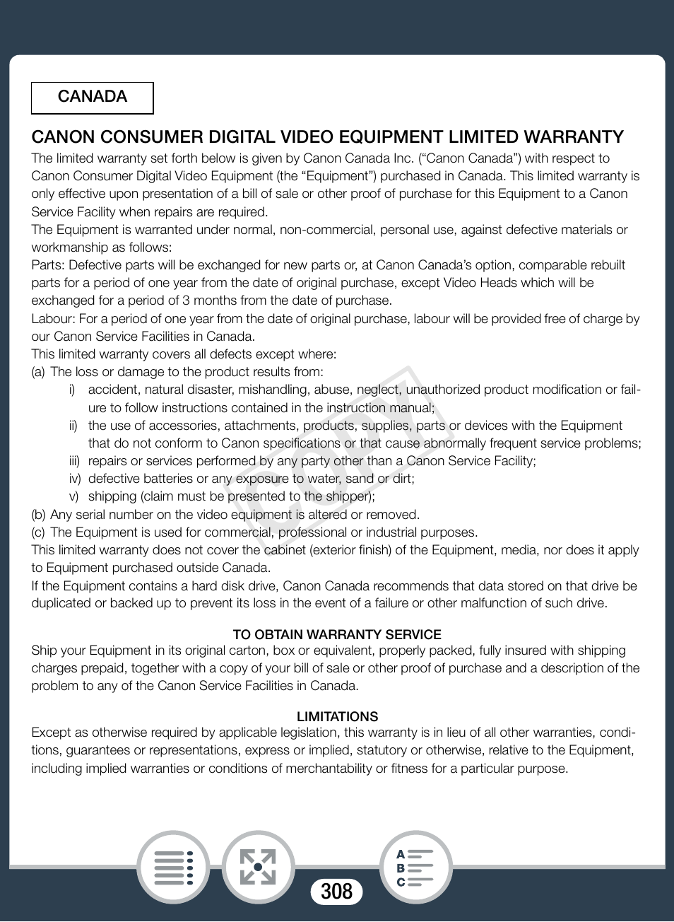 Cop y | Canon VIXIA mini X User Manual | Page 308 / 310