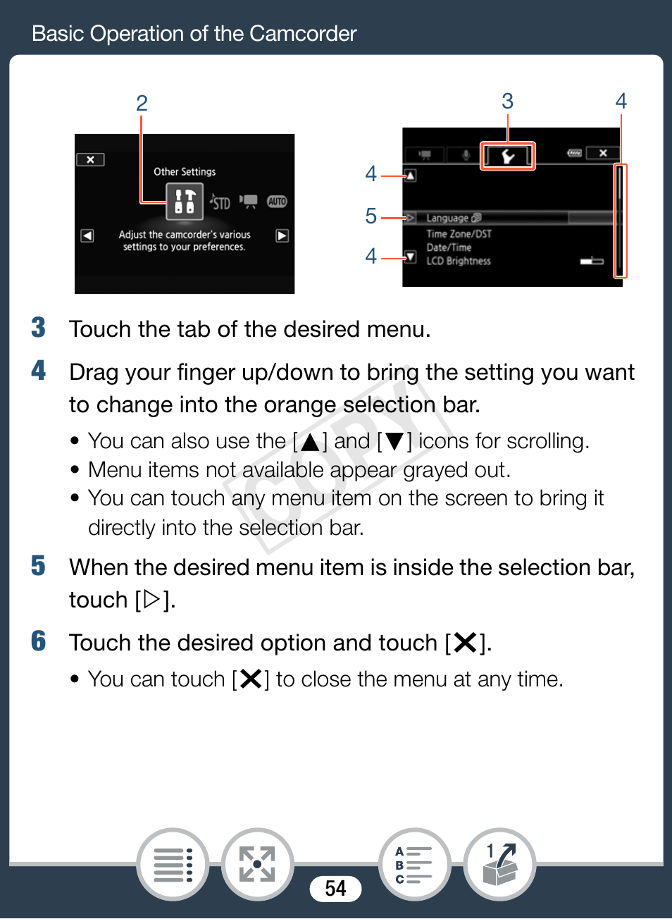 Cop y | Canon VIXIA mini X User Manual | Page 54 / 310