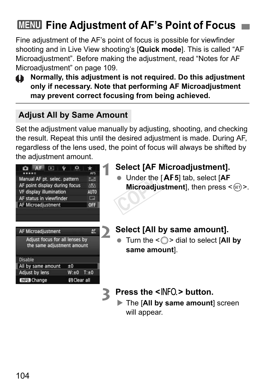 P.104, Cop y | Canon EOS-1D C User Manual | Page 104 / 420