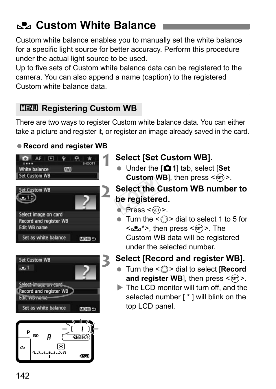 O custom white balance, Cop y | Canon EOS-1D C User Manual | Page 142 / 420