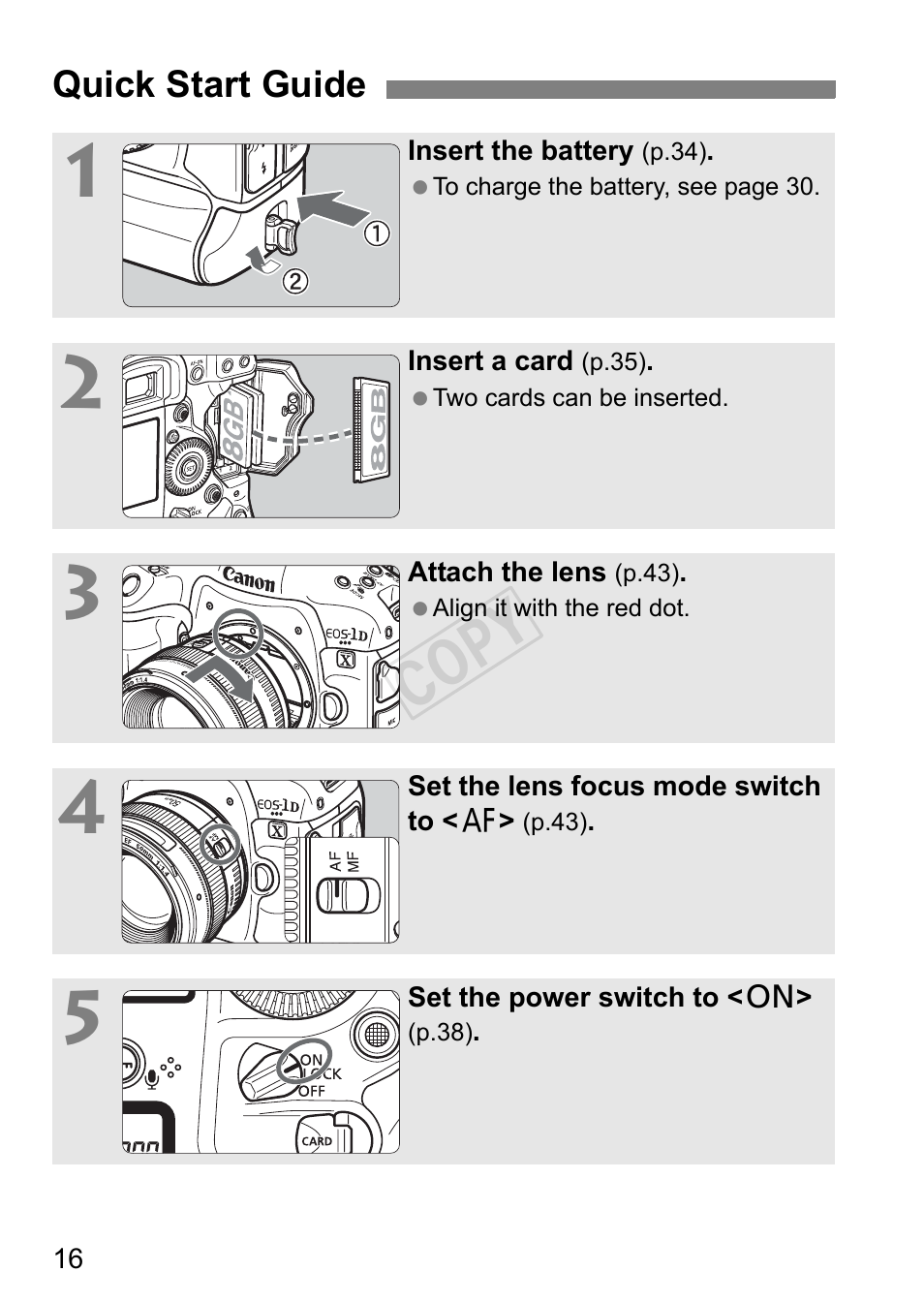 Quick start guide, Cop y | Canon EOS-1D C User Manual | Page 16 / 420