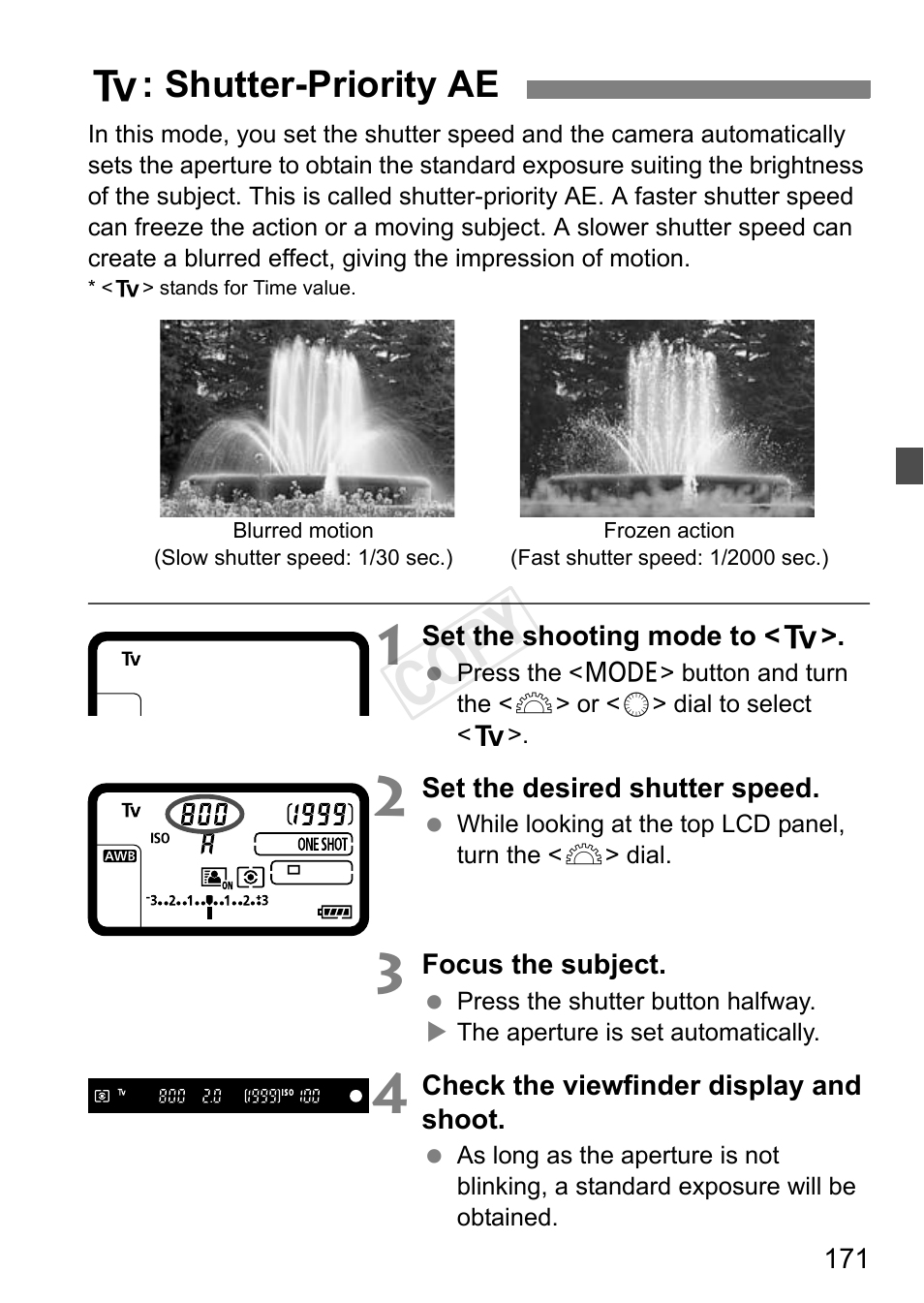 S: shutter-priority ae, Cop y, S : shutter-priority ae | Canon EOS-1D C User Manual | Page 171 / 420