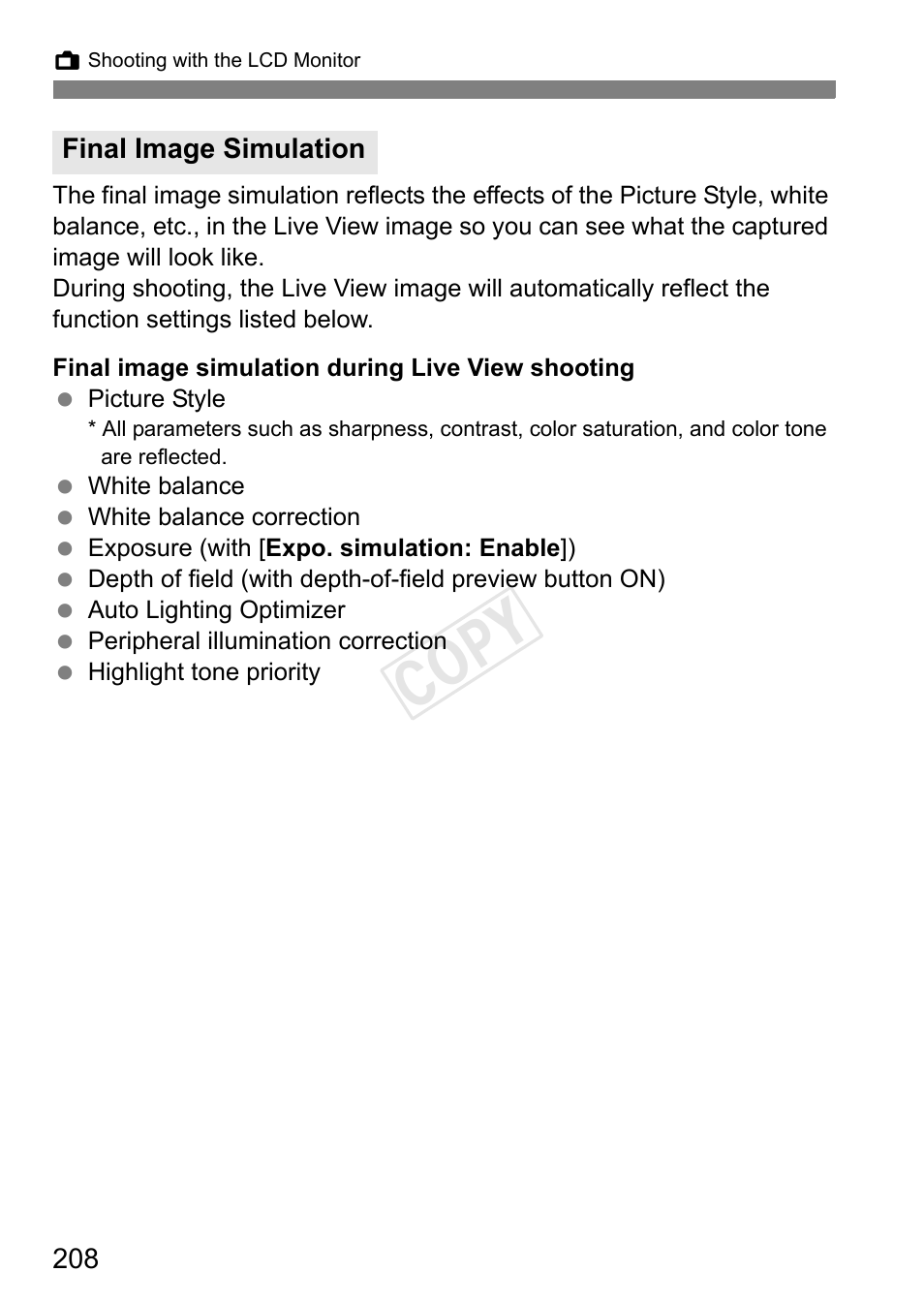 Cop y | Canon EOS-1D C User Manual | Page 208 / 420