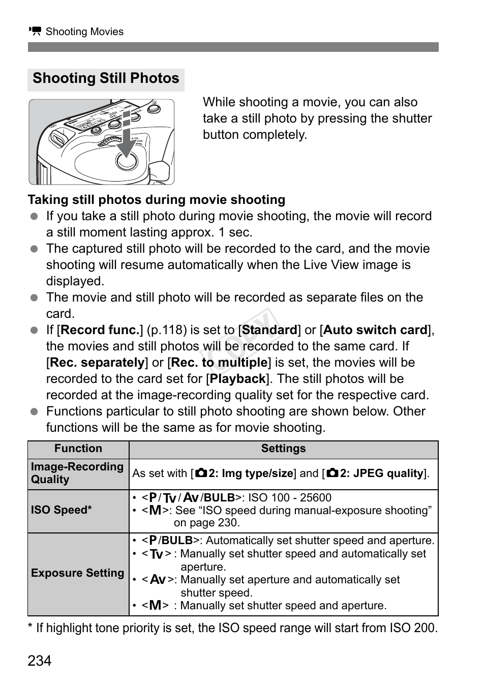 Shooting still photos, P.234, Cop y | Canon EOS-1D C User Manual | Page 234 / 420