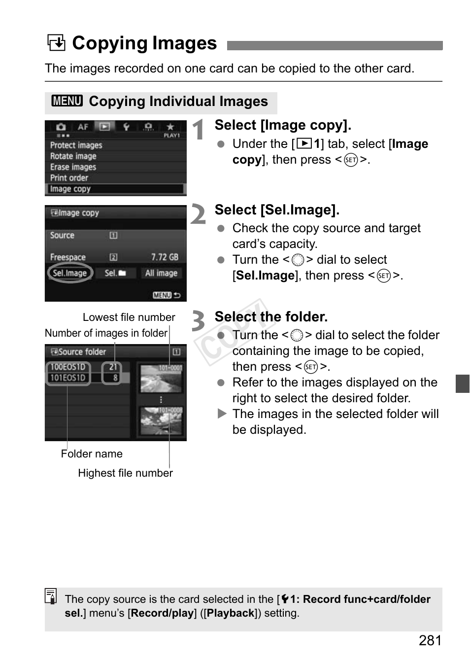 A copying images, P.281, Cop y | Canon EOS-1D C User Manual | Page 281 / 420
