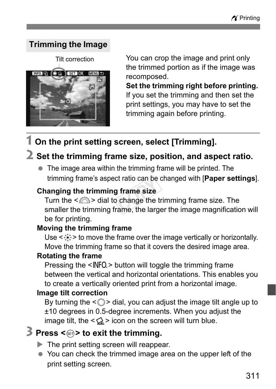 Trimming the image, Cop y | Canon EOS-1D C User Manual | Page 311 / 420