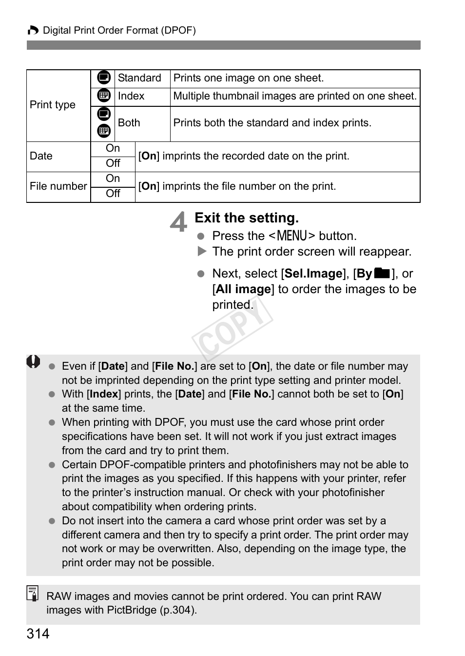 Cop y | Canon EOS-1D C User Manual | Page 314 / 420