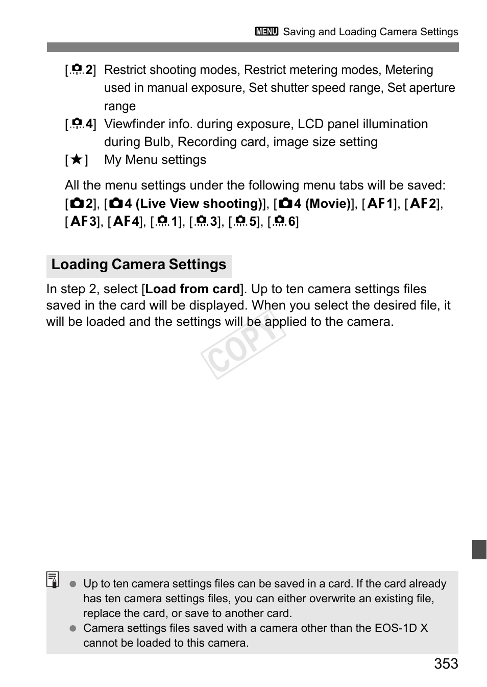 Cop y | Canon EOS-1D C User Manual | Page 353 / 420
