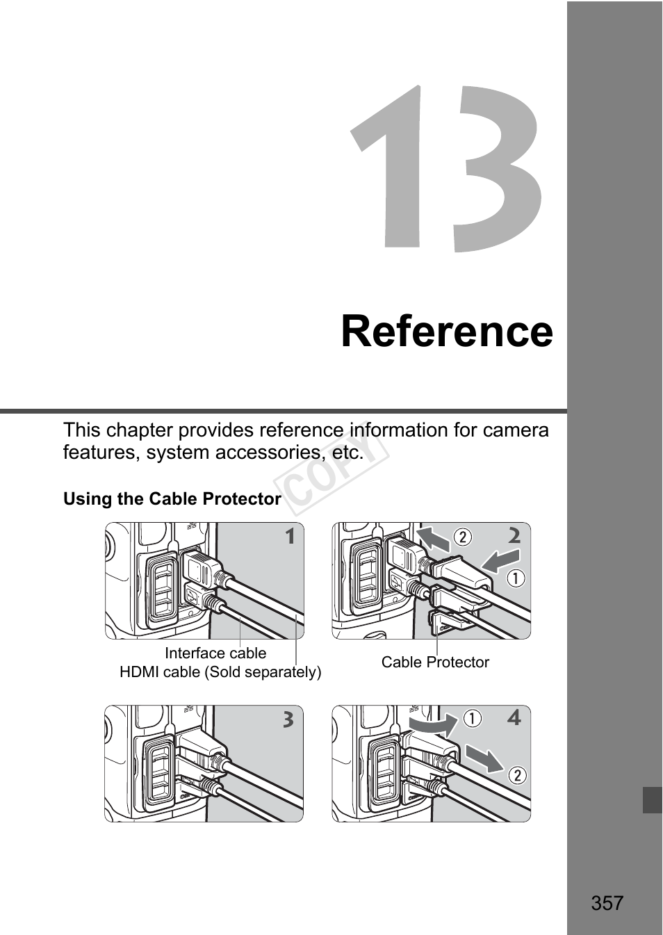 Reference, Cop y | Canon EOS-1D C User Manual | Page 357 / 420