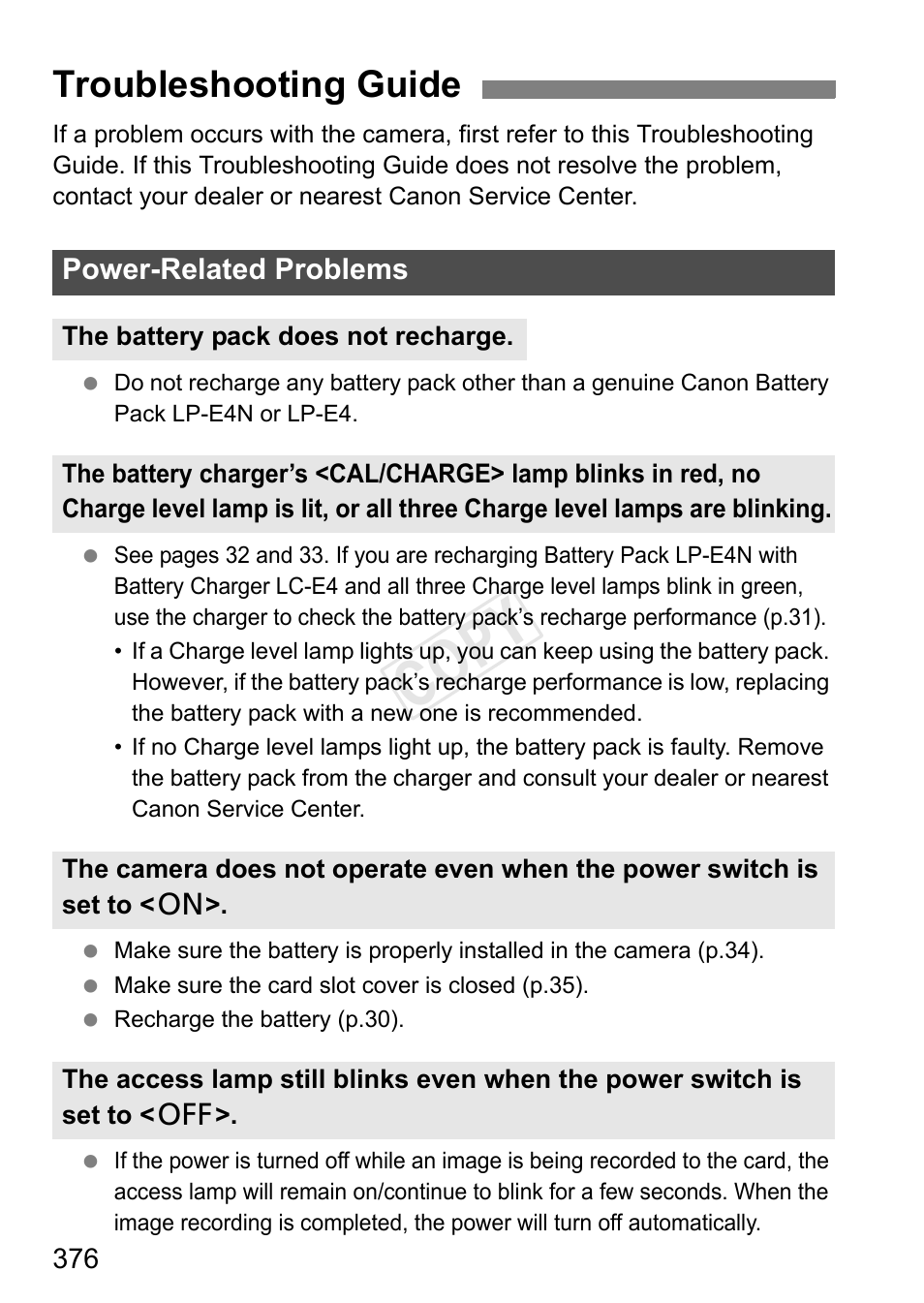 Troubleshooting guide, Cop y | Canon EOS-1D C User Manual | Page 376 / 420