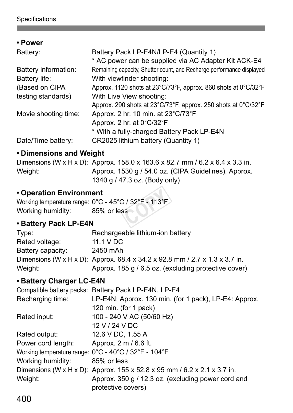 Cop y | Canon EOS-1D C User Manual | Page 400 / 420