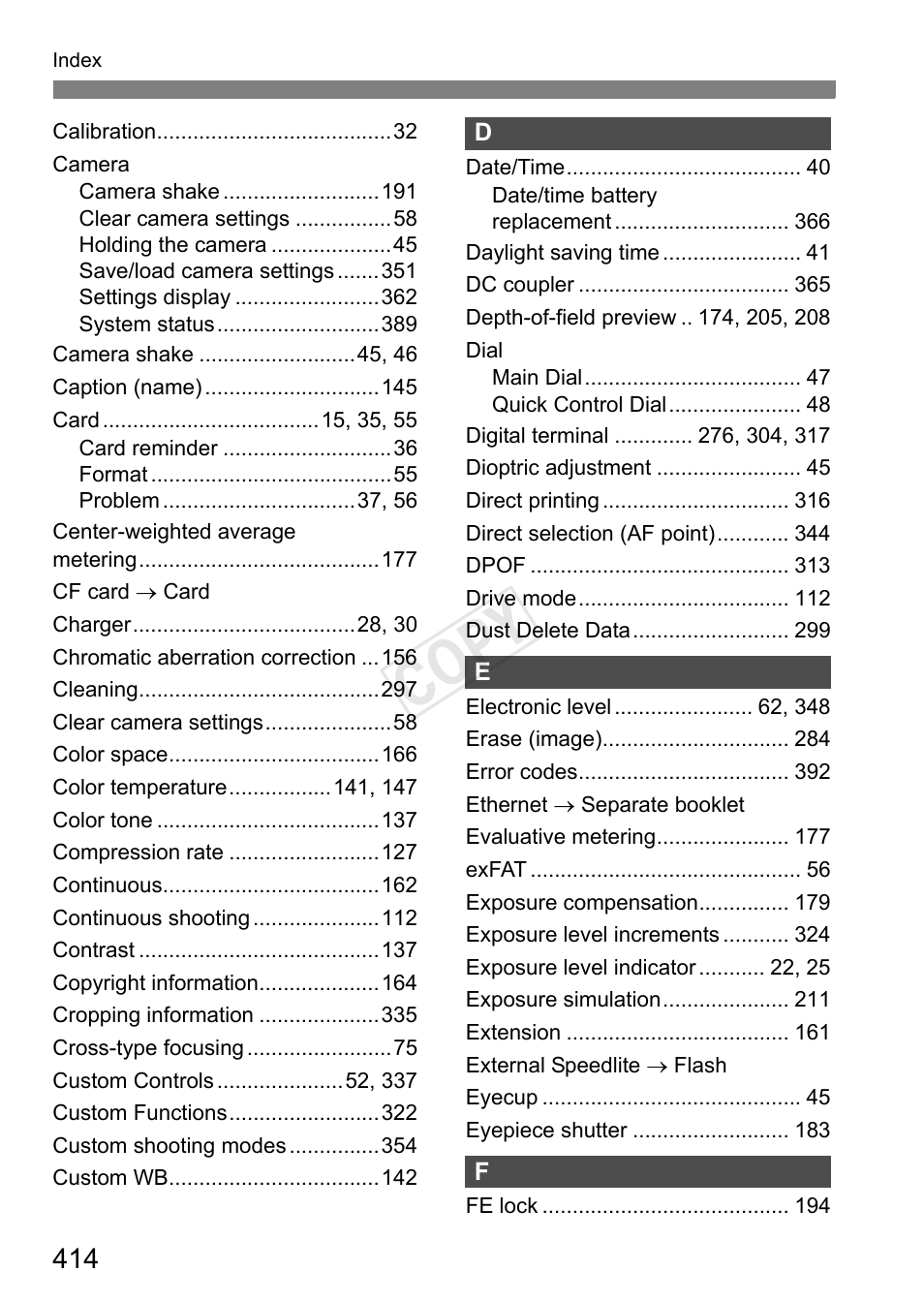 C op y | Canon EOS-1D C User Manual | Page 414 / 420