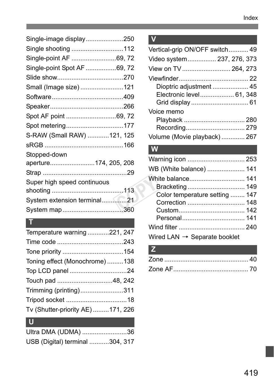 C op y | Canon EOS-1D C User Manual | Page 419 / 420