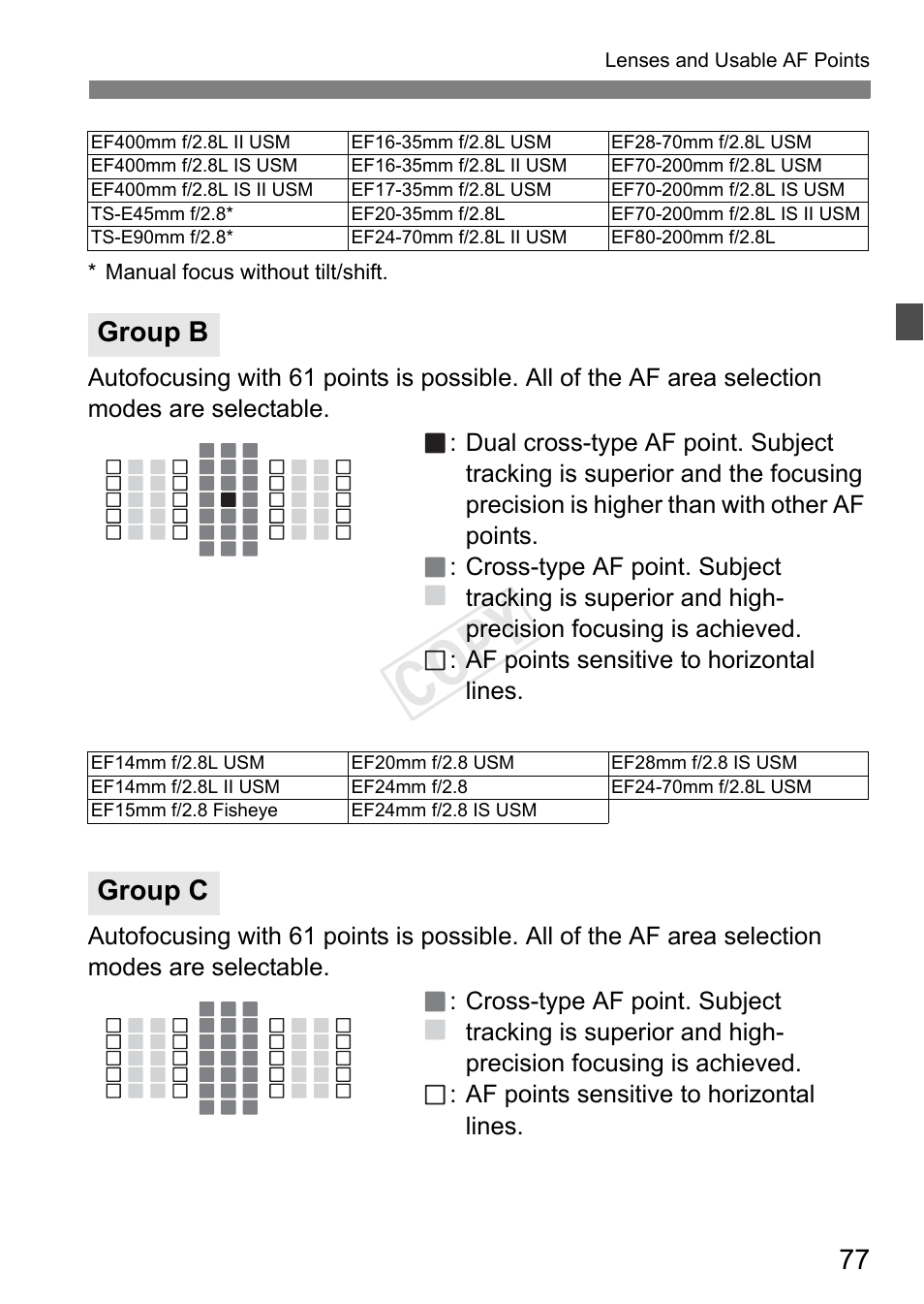 Cop y, Group b, Group c | Canon EOS-1D C User Manual | Page 77 / 420