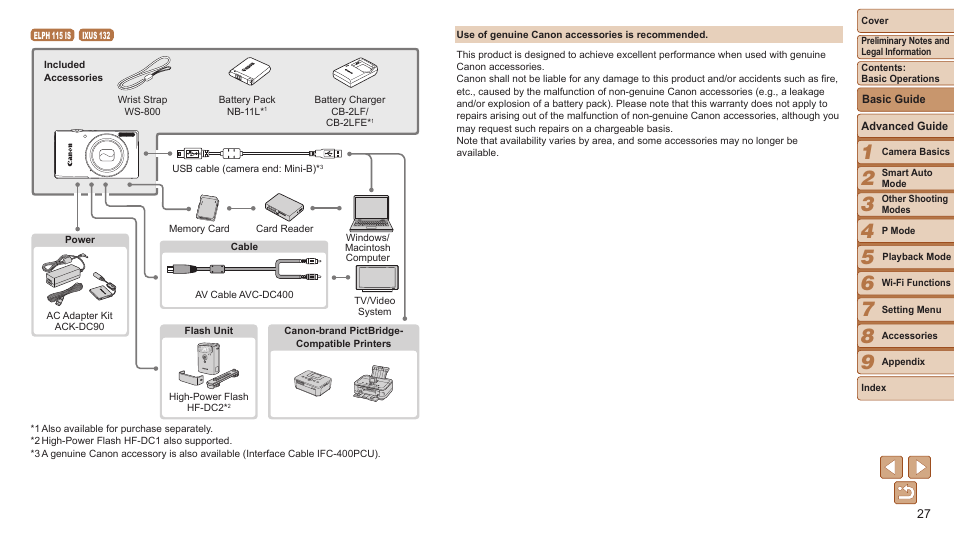 Canon PowerShot ELPH 115 IS User Manual | Page 27 / 151