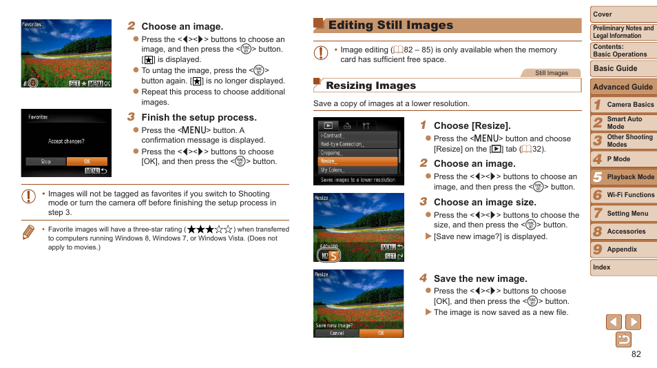 Editing still images | Canon PowerShot ELPH 115 IS User Manual | Page 82 / 151