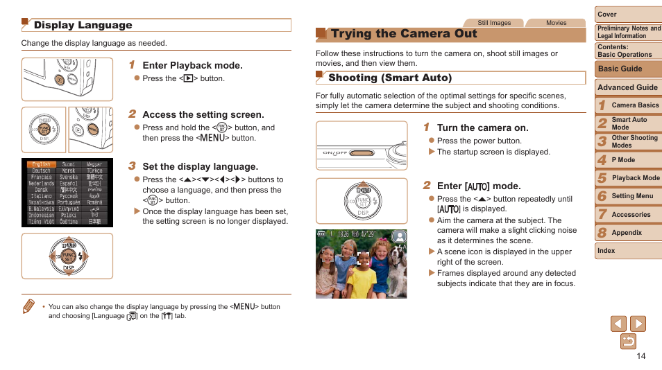 Trying the camera out | Canon PowerShot A2500 User Manual | Page 14 / 109