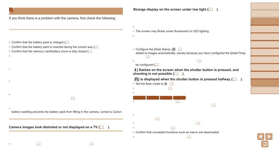 Troubleshooting, Power, Display on a tv | Shooting | Canon PowerShot ELPH 150 IS User Manual | Page 99 / 119
