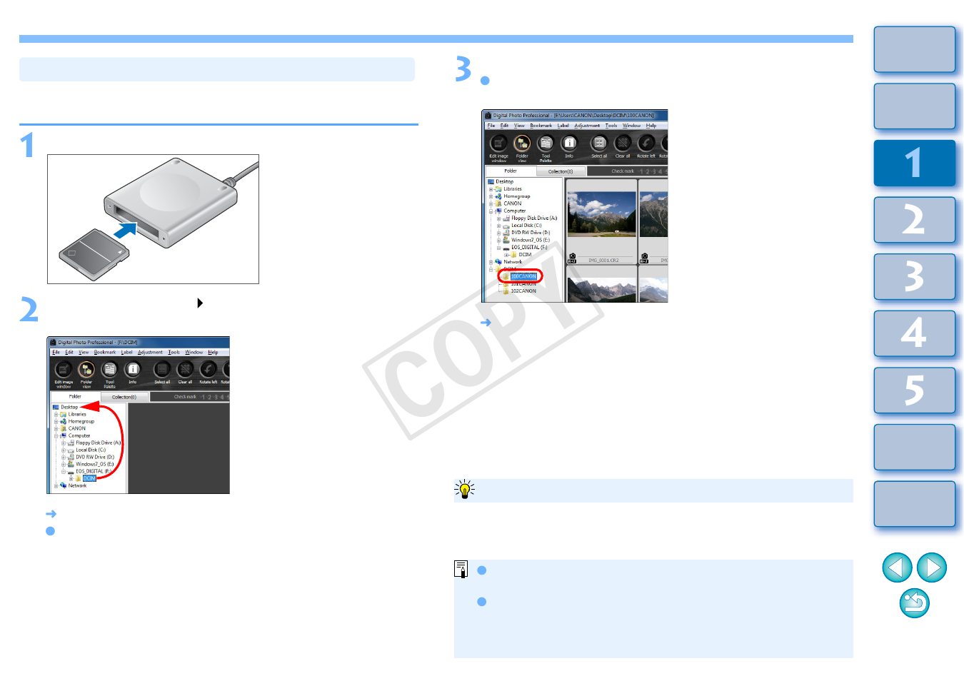Downloading images using your card reader, Cop y | Canon EOS Rebel T5 18-55 IS II Kit User Manual | Page 10 / 153