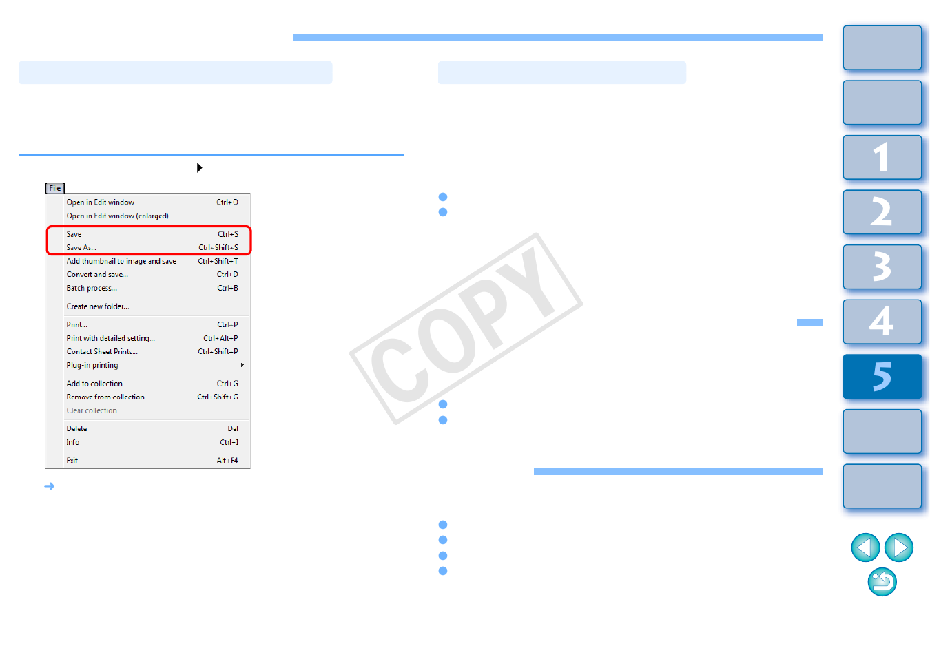 Saving editing results, Applying editing contents to another image, Printing | Saving editing content to an image, Saving as a separate image, P.122), P.122, Te image, Cop y | Canon EOS Rebel T5 18-55 IS II Kit User Manual | Page 123 / 153