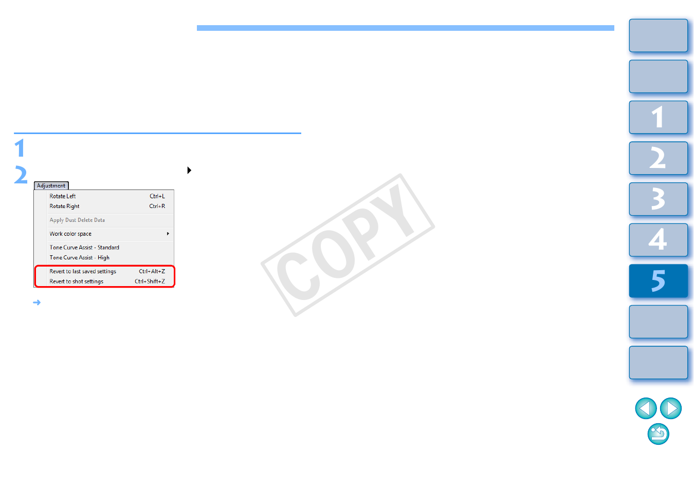 Re-editing an image, P.123), Cop y | Canon EOS Rebel T5 18-55 IS II Kit User Manual | Page 124 / 153