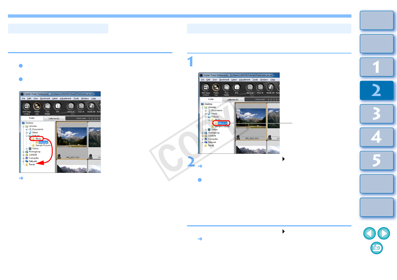 Moving images in folders, Organizing bookmarks, Cop y | Canon EOS Rebel T5 18-55 IS II Kit User Manual | Page 52 / 153