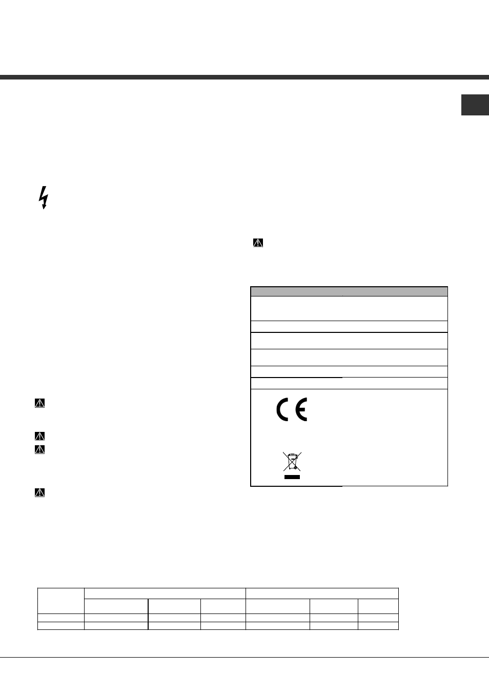 Avvertenze per il primo lavaggio | Hotpoint Ariston LFS 114 User Manual | Page 3 / 84