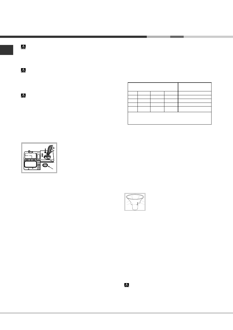Klarspüler und regeneriersalz, Einfüllen des klarspülers, Einfüllen des regeneriersalzes | Hotpoint Ariston LFS 114 User Manual | Page 44 / 84