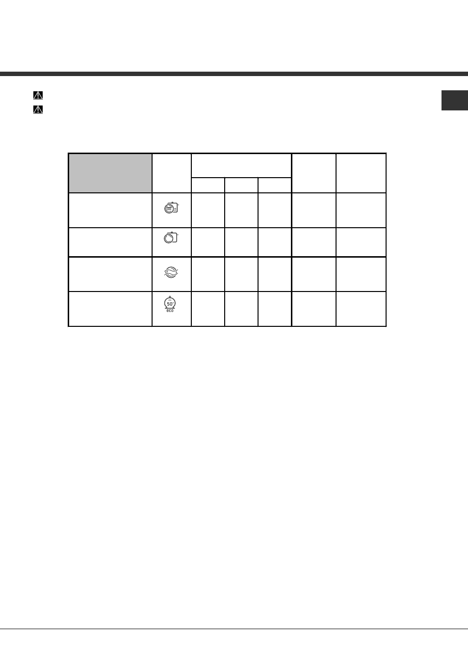 Programas | Hotpoint Ariston LFS 114 User Manual | Page 67 / 84