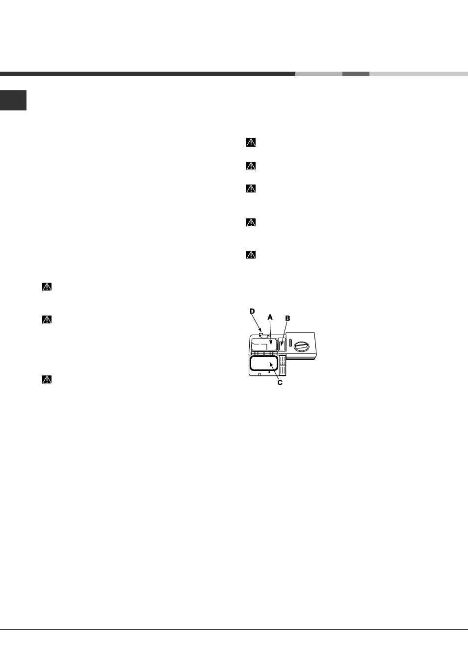 Start und inbetriebnahme, Starten des geschirrspülers, Einfüllen des spülmittels | Hotpoint Ariston LST 329 AX-HA User Manual | Page 42 / 84